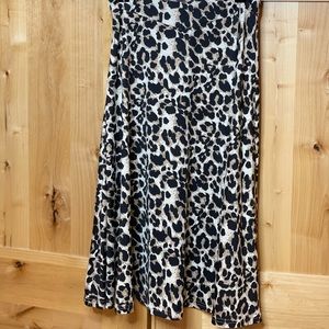 Kate Kasin Leopard Print Skirt